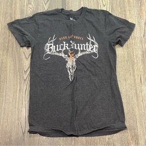 Buck Commander Graphic T-Shirt Short Sleeve Crewneck Cotton Blend Gray Size S